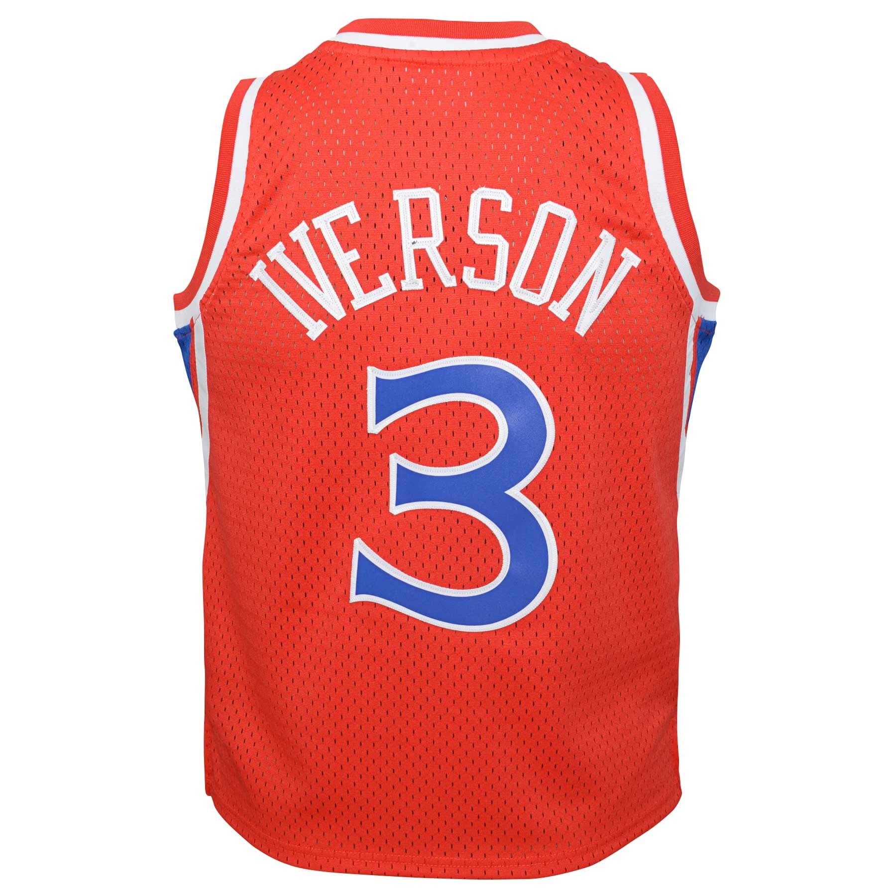 Allen Iverson #3 Philadelphia 76ers 1996-97 Youth Swingman NBA Jersey Red (YOUTH) thumbnail 3