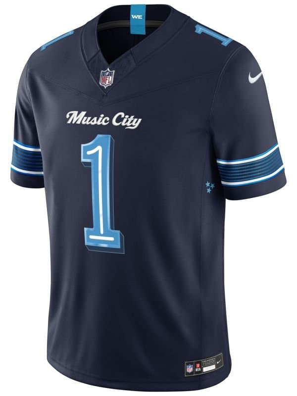 Cam Ward #1 Tennessee Titans 2026 Rivalries Stitched Limited NFL Jersey Navy thumbnail 2