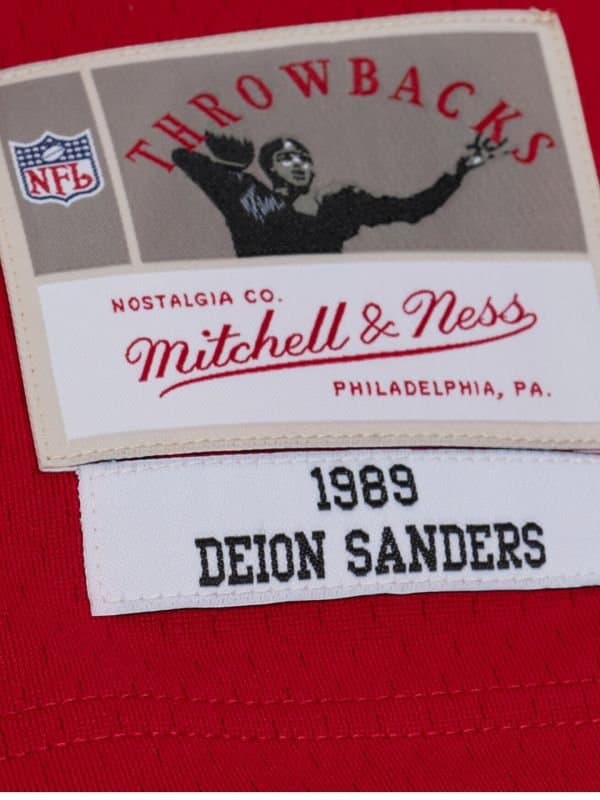Deion Sanders #21 Atlanta Falcons 1989 Legacy Throwback NFL Jersey Red thumbnail 3