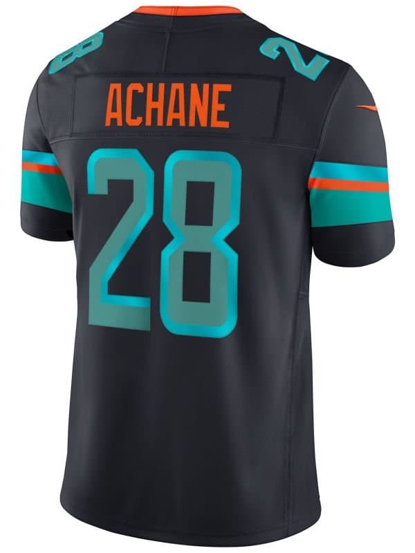 De'Von Achane #28 Miami Dolphins Rivalries Stitched Limited NFL Jersey Navy thumbnail 3