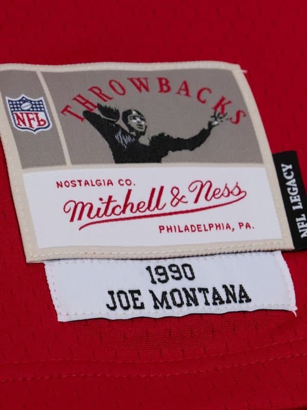 Joe Montana #16 San Francisco 49ers 1990 Legacy Throwback NFL Jersey Red thumbnail 3