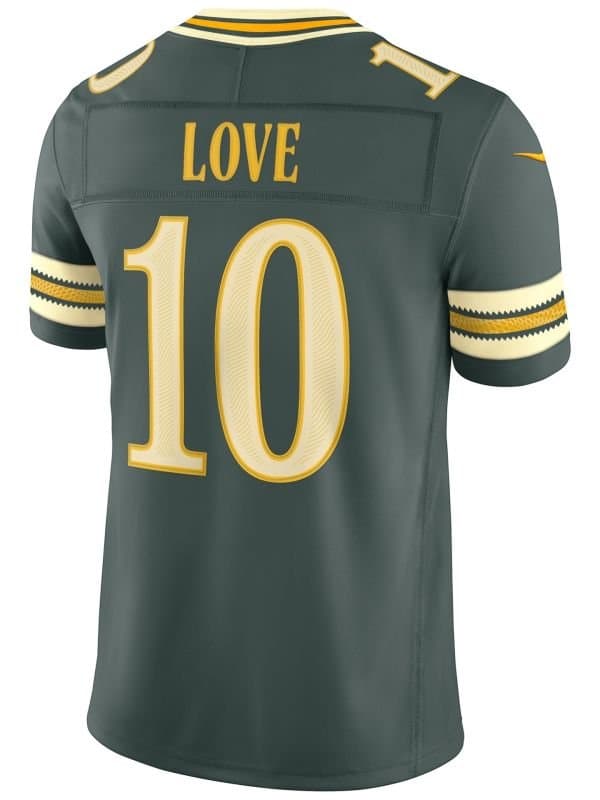 Jordan Love #10 Green Bay Packers 2026 Rivalries Stitched Limited NFL Jersey Green thumbnail 3