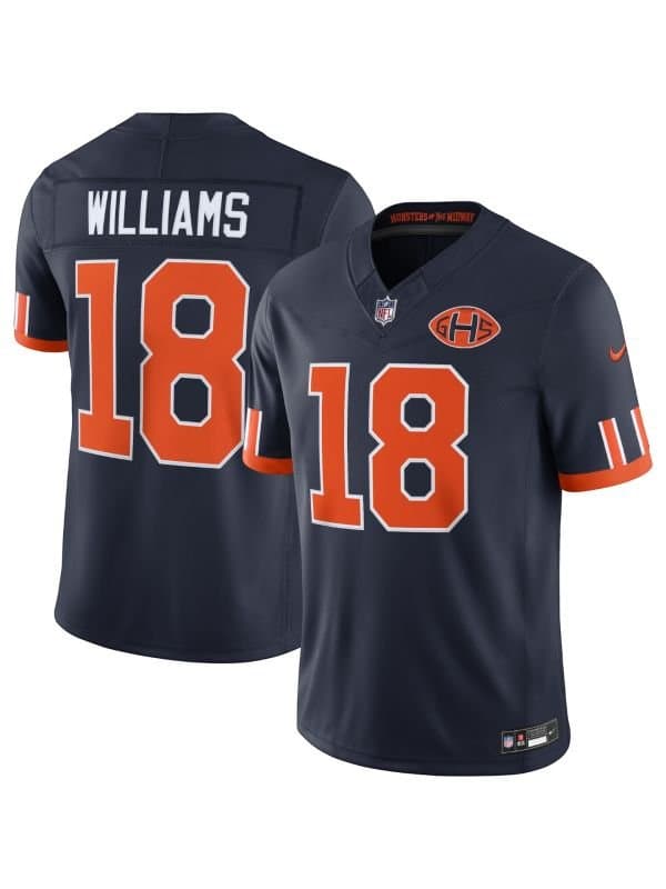 Caleb Williams #18 Chicago Bears 2026 Rivalries Stitched Limited NFL Jersey Navy