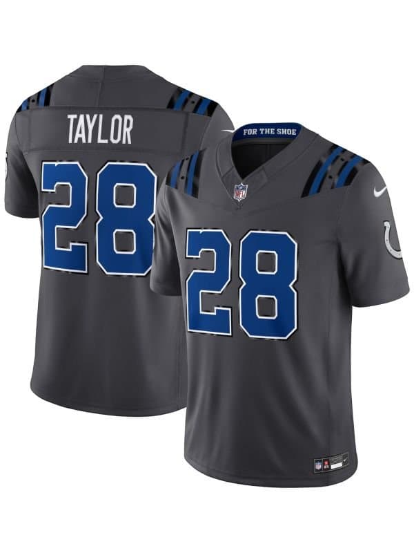 Jonathan Taylor #28 Indianapolis Colts 2026 Rivalries Stitched Limited NFL Jersey Anthracite