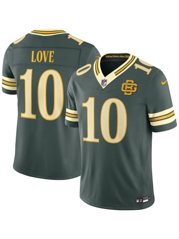 Jordan Love #10 Green Bay Packers 2026 Rivalries Stitched Limited NFL Jersey Green