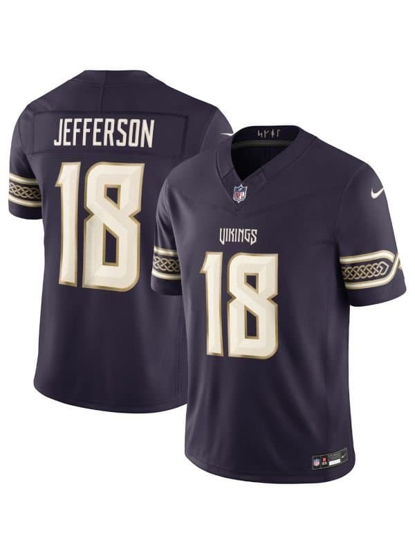 Justin Jefferson #18 Minnesota Vikings 2026 Rivalries Stitched Limited NFL Jersey Purple